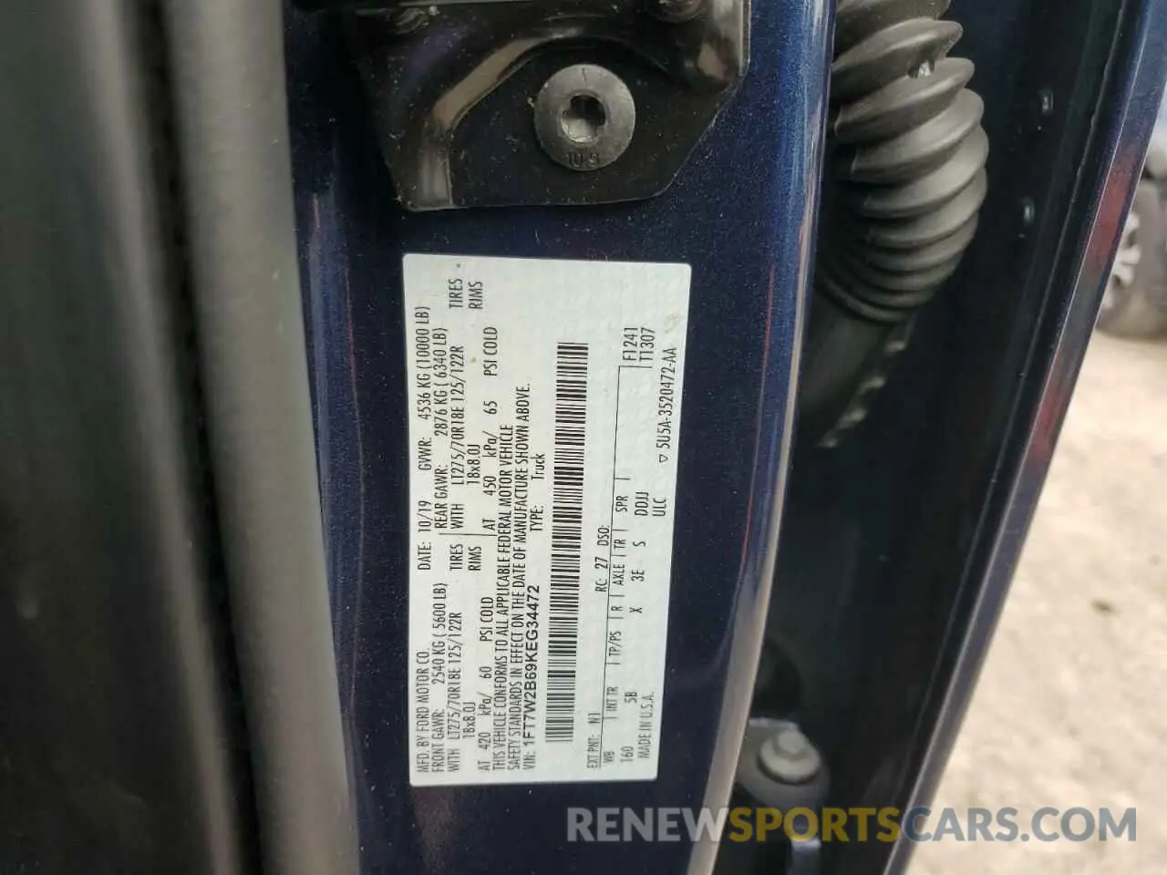 12 fotografías del automóvil dañado 1FT7W2B69KEG34472 FORD F250 2019