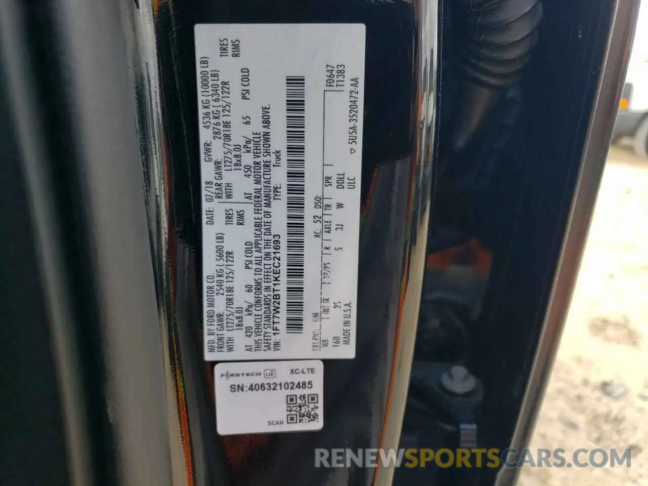 12 fotografías del automóvil dañado 1FT7W2BT1KEC21693 FORD F250 2019
