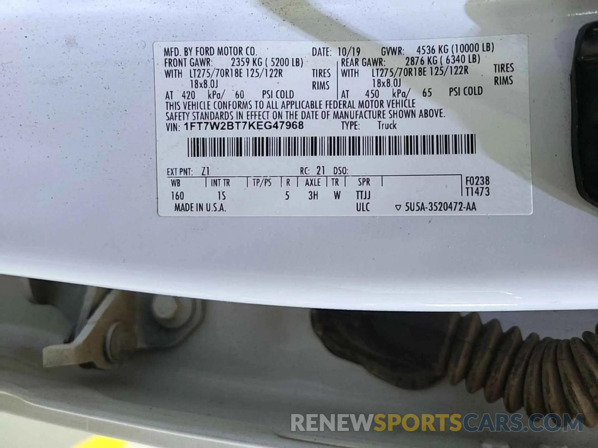 36 fotografías del automóvil dañado 1FT7W2BT7KEG47968 FORD F250 2019