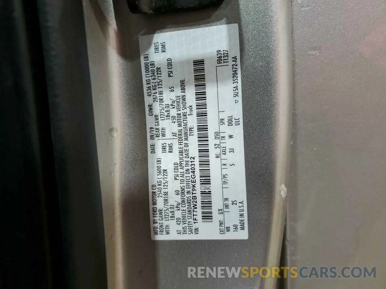 13 fotografías del automóvil dañado 1FT7W2BT9KEG40312 FORD F250 2019