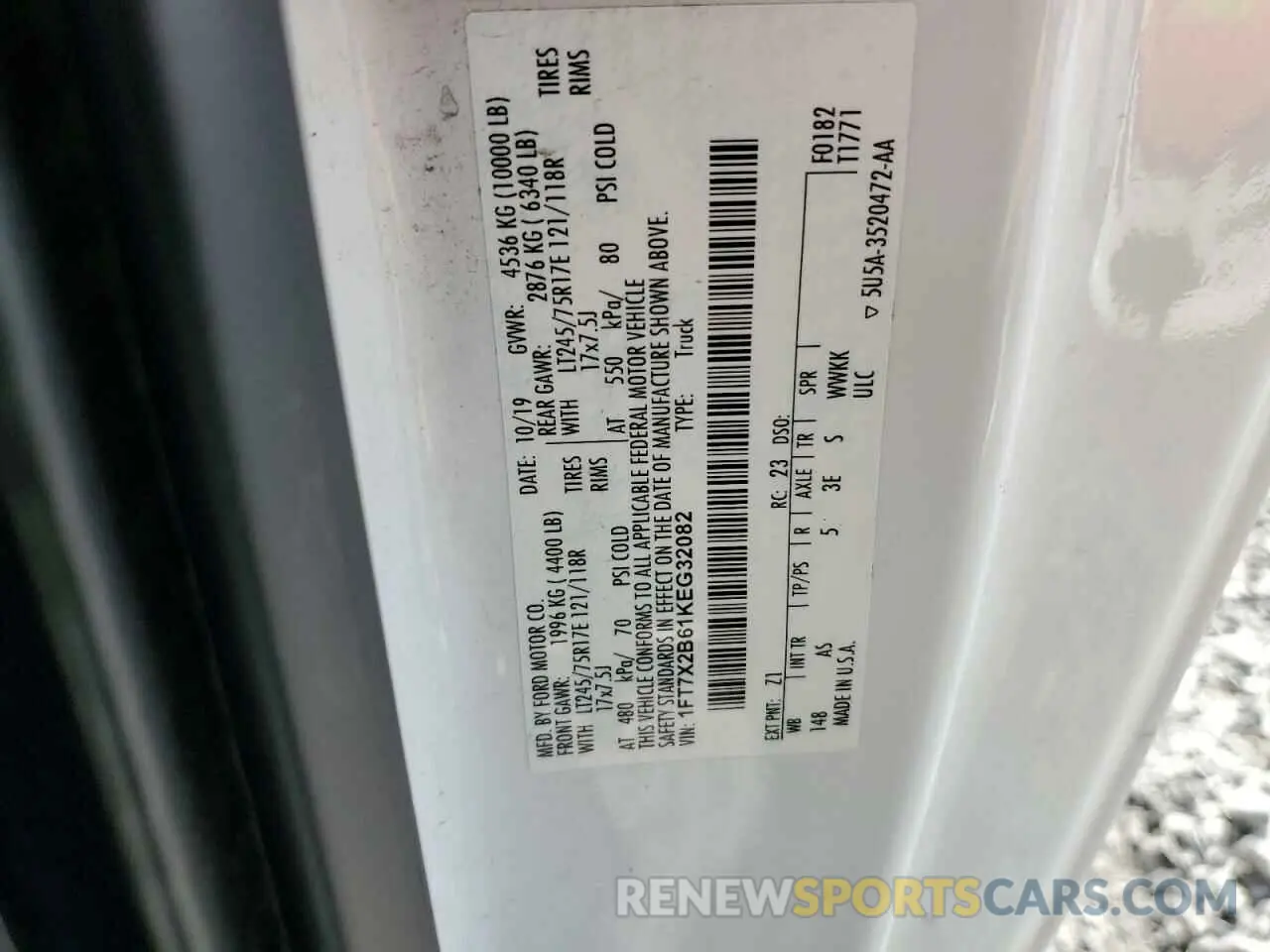 14 fotografías del automóvil dañado 1FT7X2B61KEG32082 FORD F250 2019