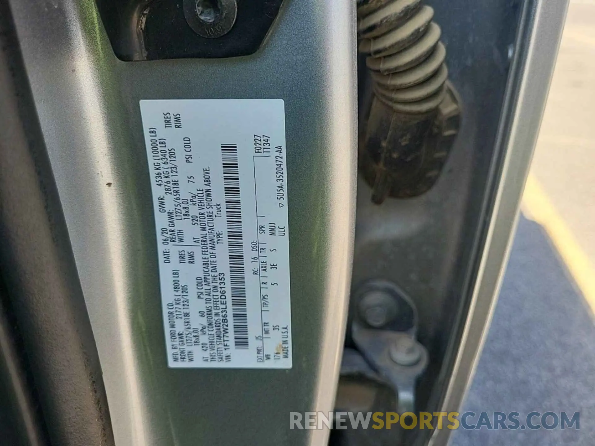 11 fotografías del automóvil dañado 1FT7W2B63LED61353 FORD F250 2020