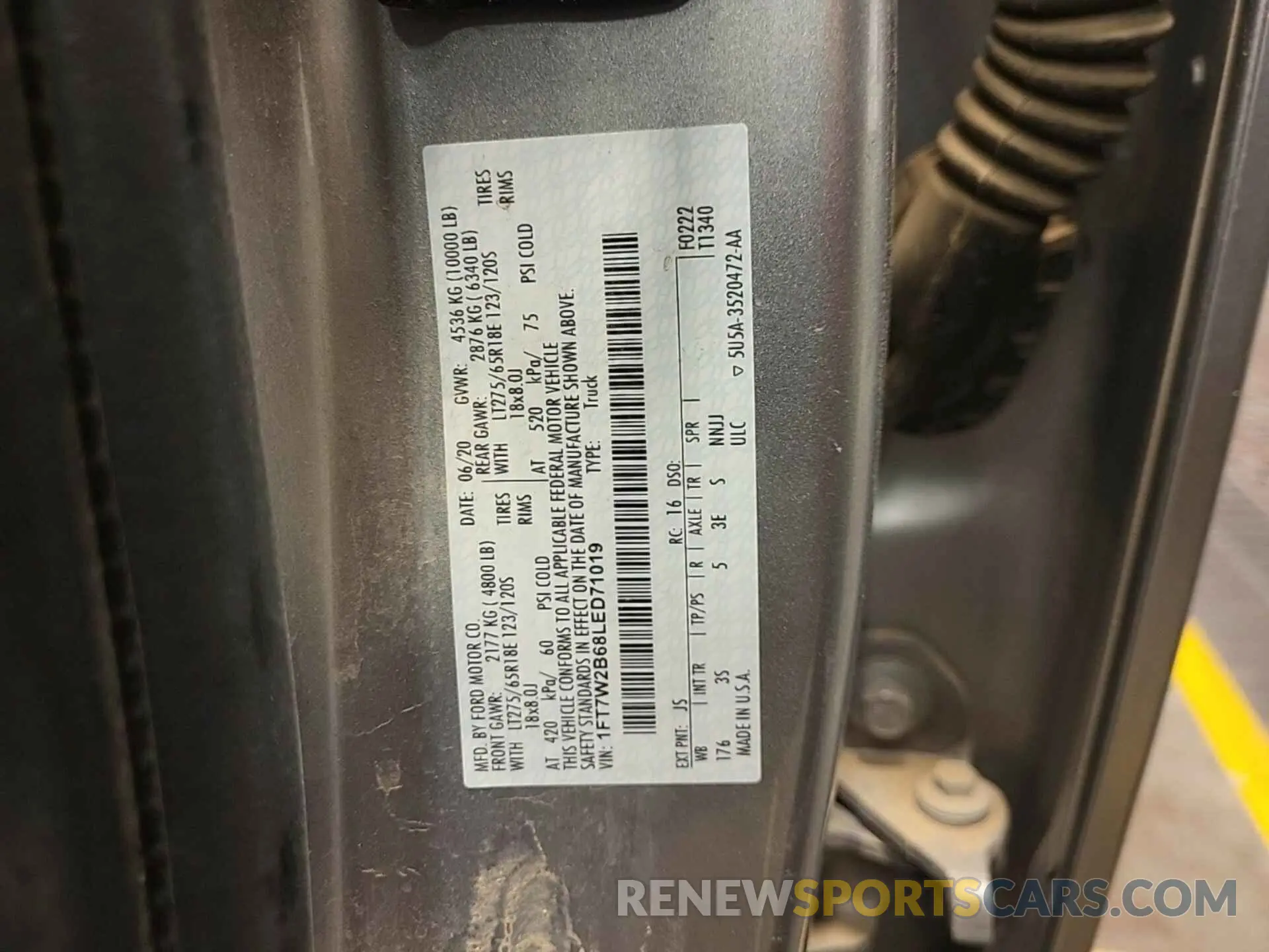 25 fotografías del automóvil dañado 1FT7W2B68LED71019 FORD F250 2020