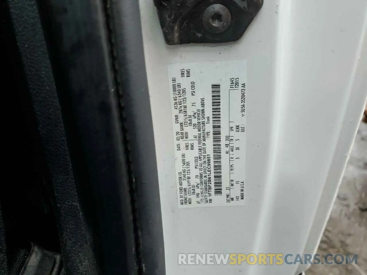 12 fotografías del automóvil dañado 1FTBF2B61LEC99851 FORD F250 2020