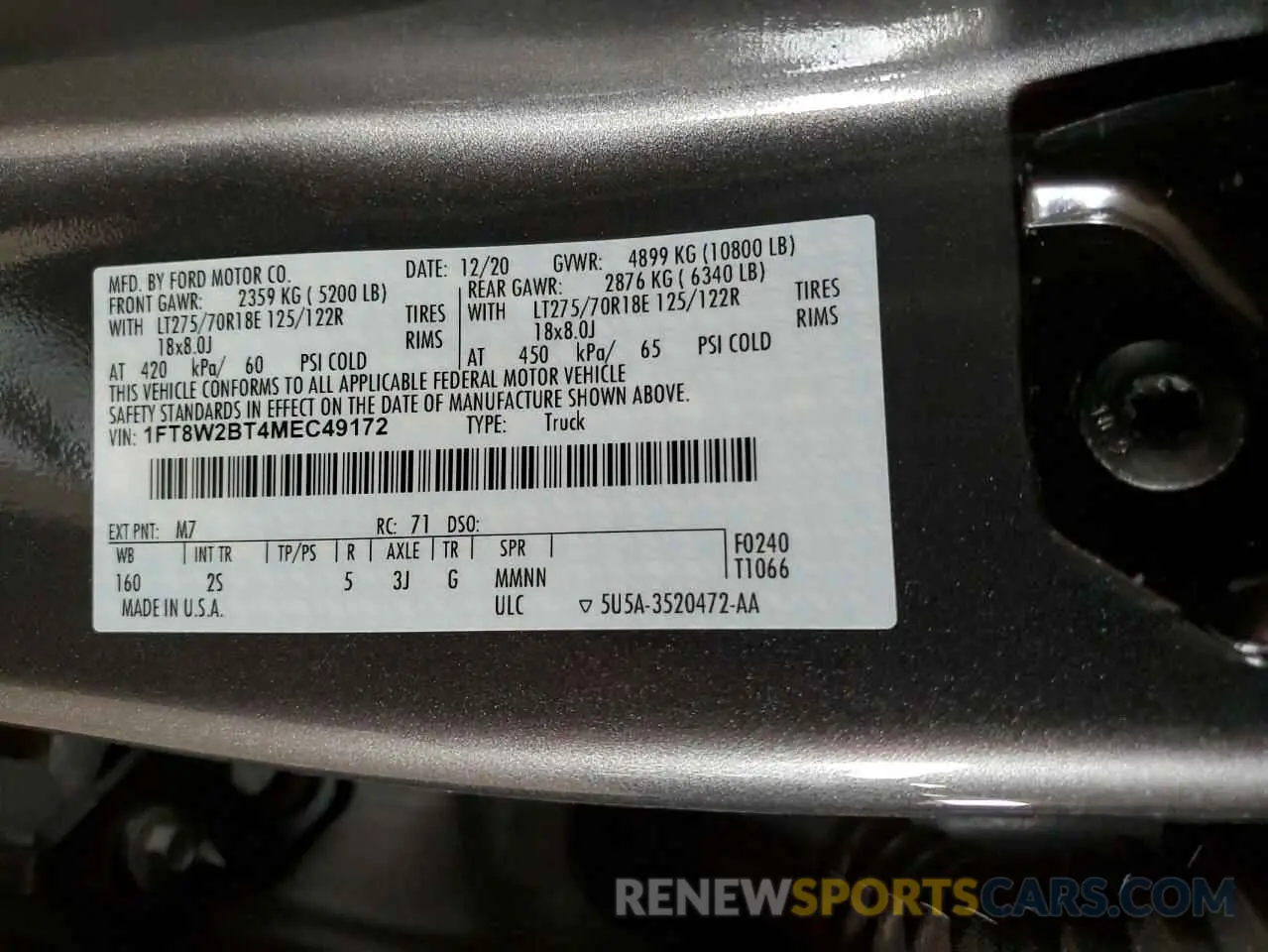 12 fotografías del automóvil dañado 1FT8W2BT4MEC49172 FORD F250 2021