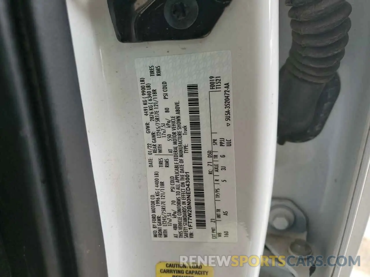 12 fotografías del automóvil dañado 1FT7W2BN0NED43001 FORD F250 2022