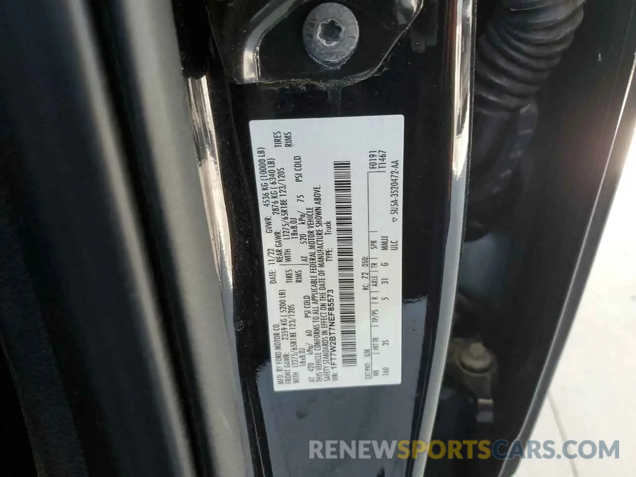 12 fotografías del automóvil dañado 1FT7W2BT7NEF85573 FORD F250 2022