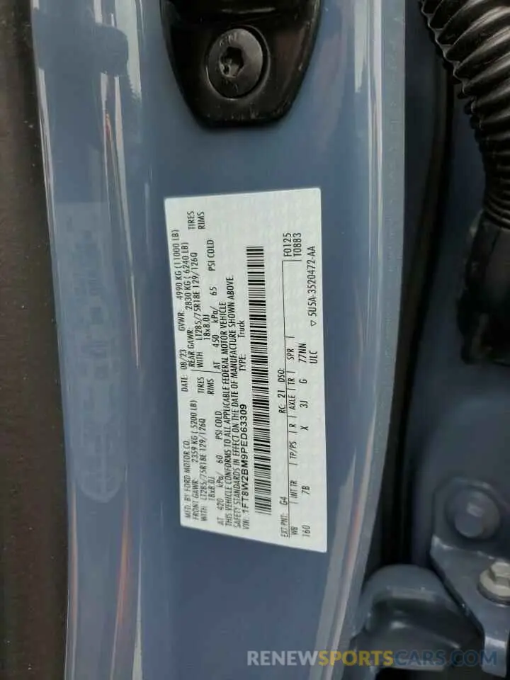 12 fotografías del automóvil dañado 1FT8W2BM9PED63309 FORD F250 2023