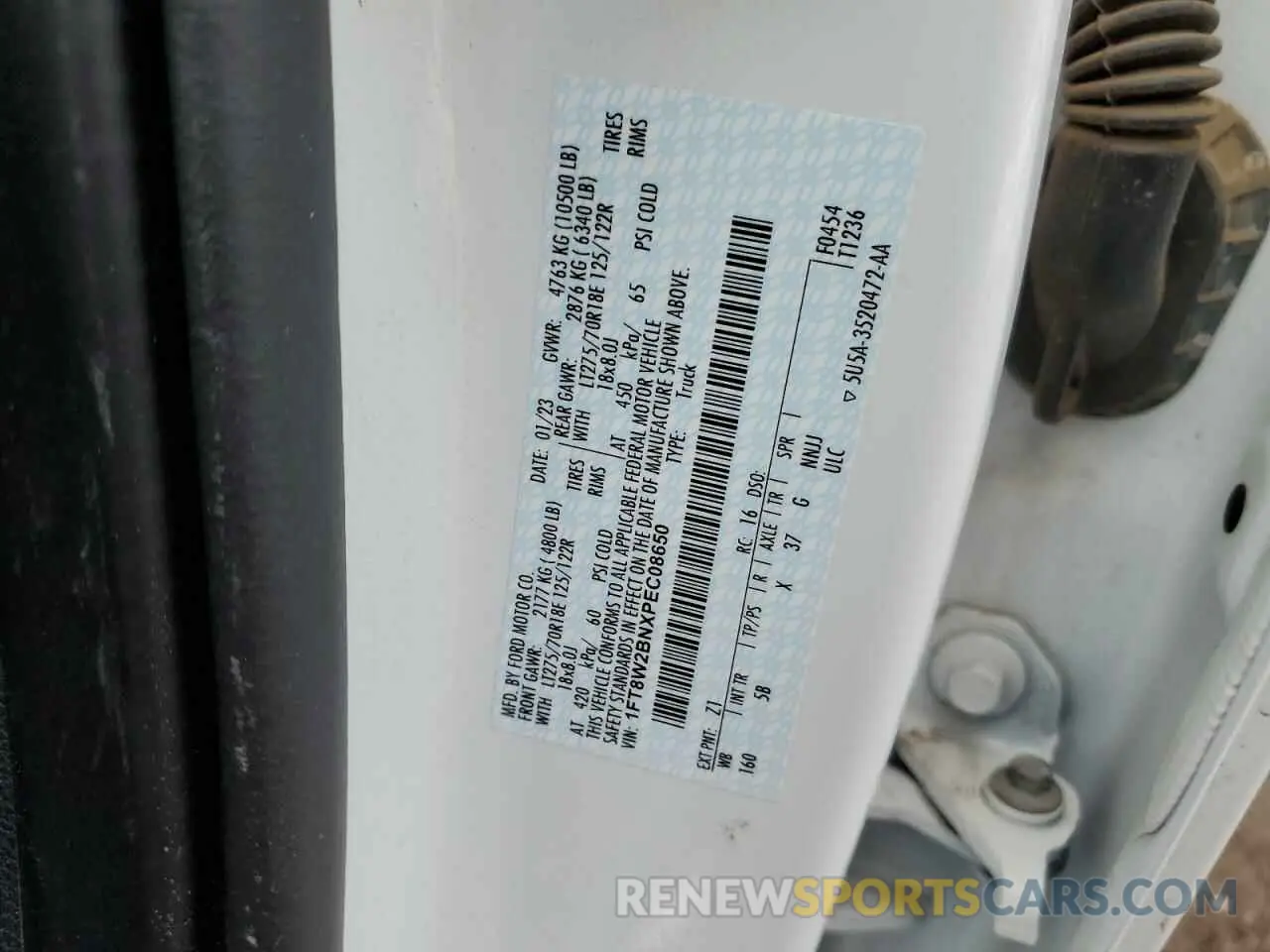 12 fotografías del automóvil dañado 1FT8W2BNXPEC08650 FORD F250 2023