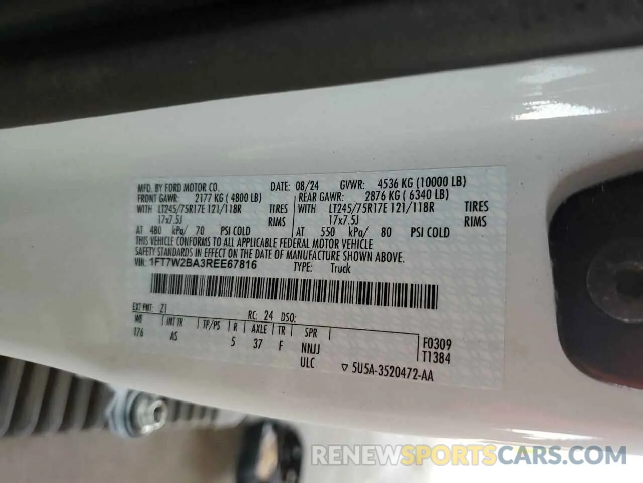 12 fotografías del automóvil dañado 1FT7W2BA3REE67816 FORD F250 2024