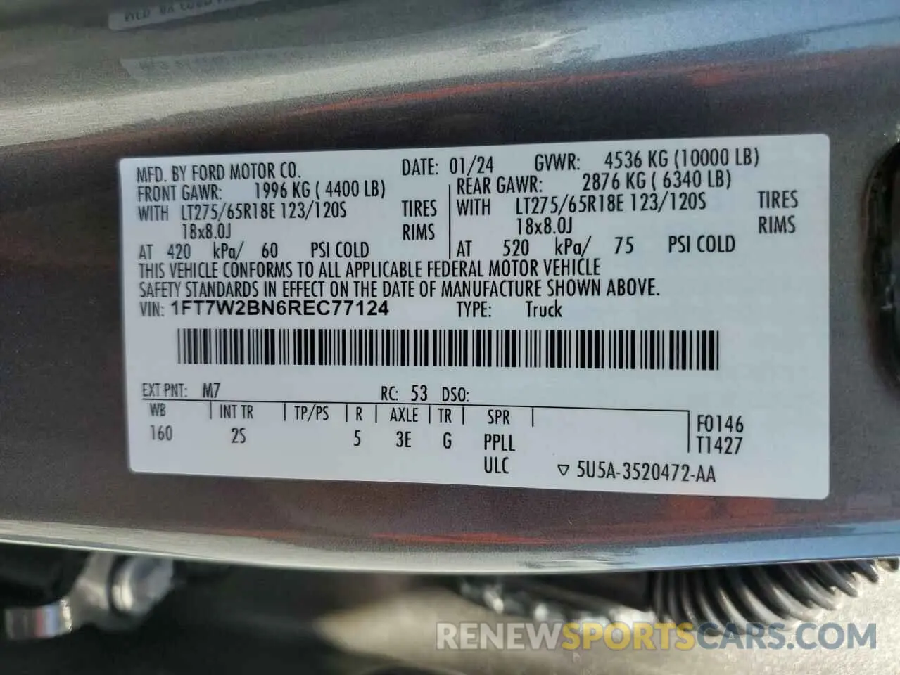 13 fotografías del automóvil dañado 1FT7W2BN6REC77124 FORD F250 2024
