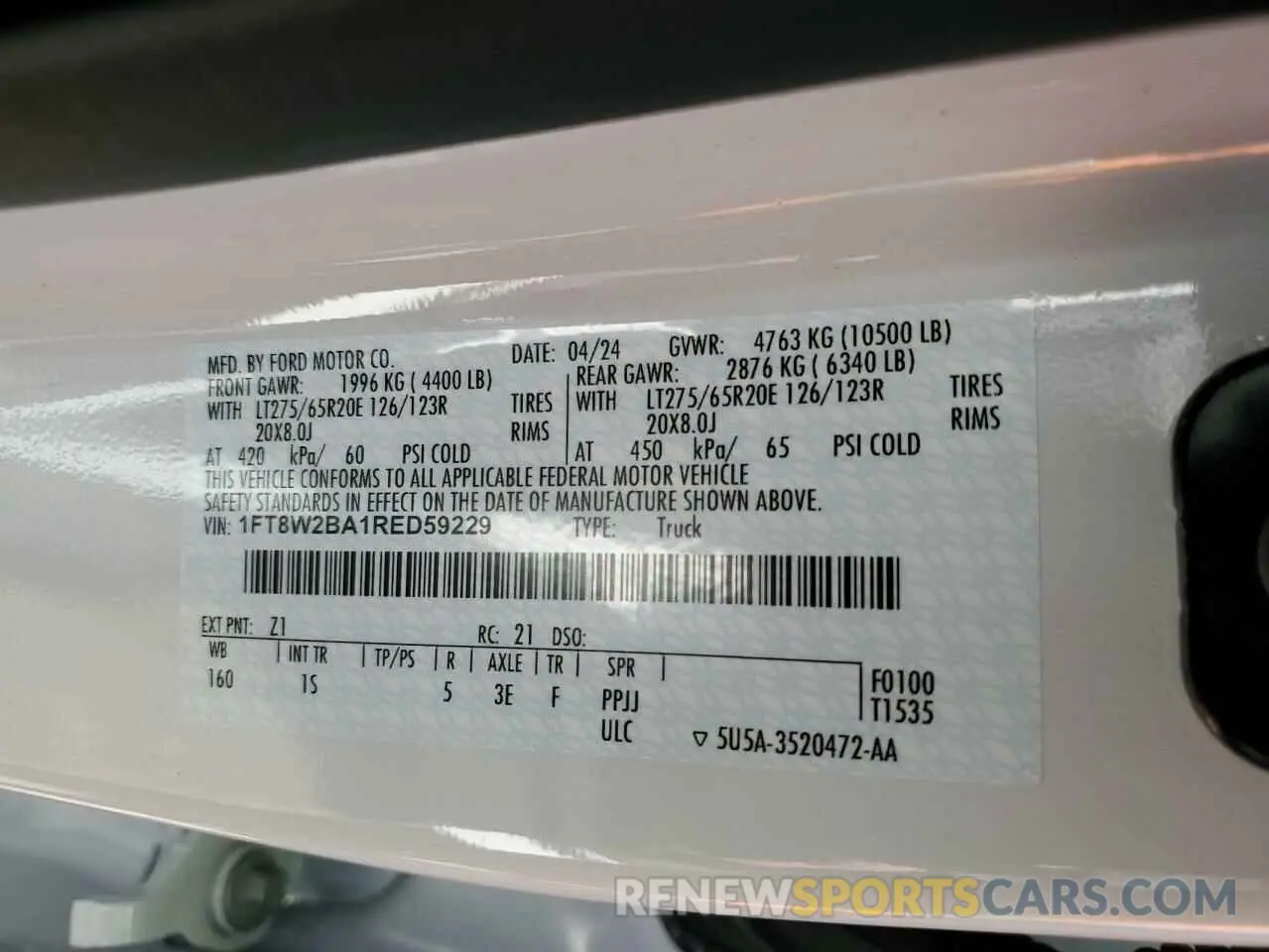 12 fotografías del automóvil dañado 1FT8W2BA1RED59229 FORD F250 2024