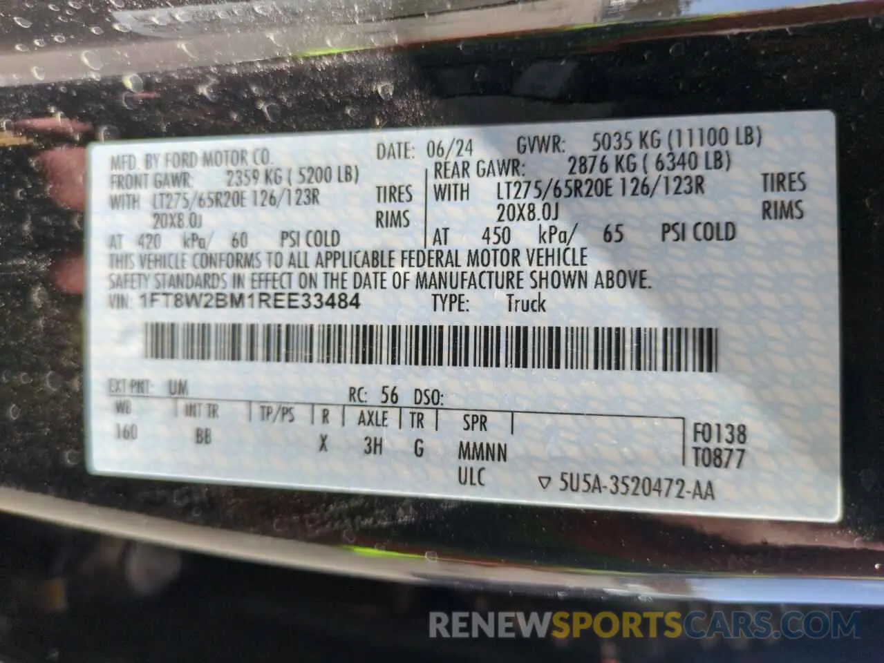 13 fotografías del automóvil dañado 1FT8W2BM1REE33484 FORD F250 2024