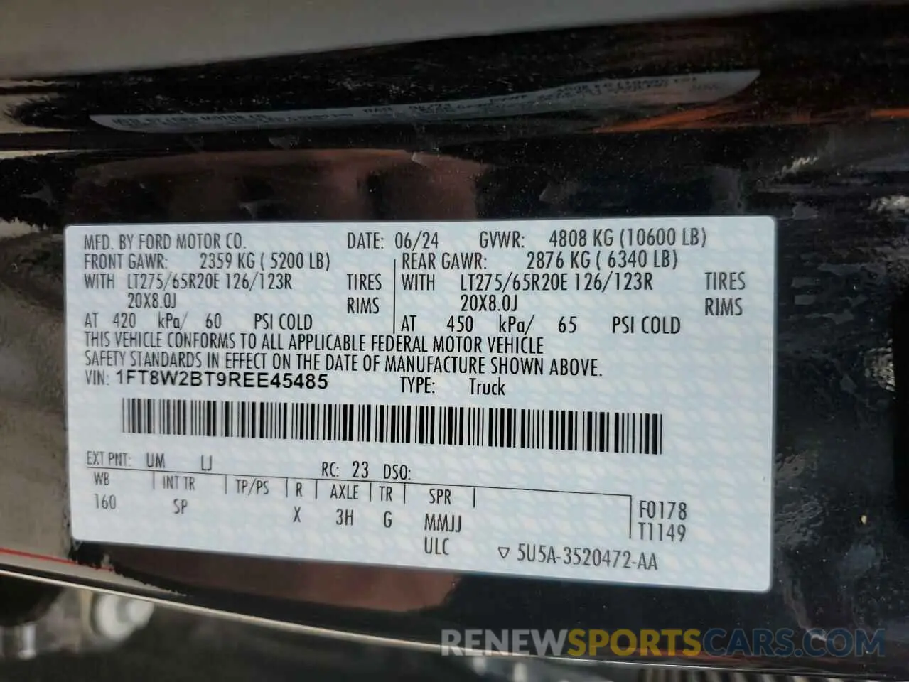 12 fotografías del automóvil dañado 1FT8W2BT9REE45485 FORD F250 2024