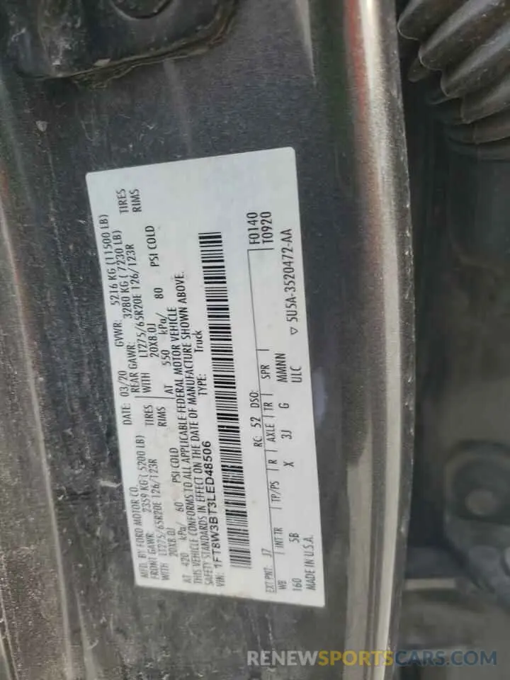 13 fotografías del automóvil dañado 1FT8W3BT3LED48506 FORD F350 2020