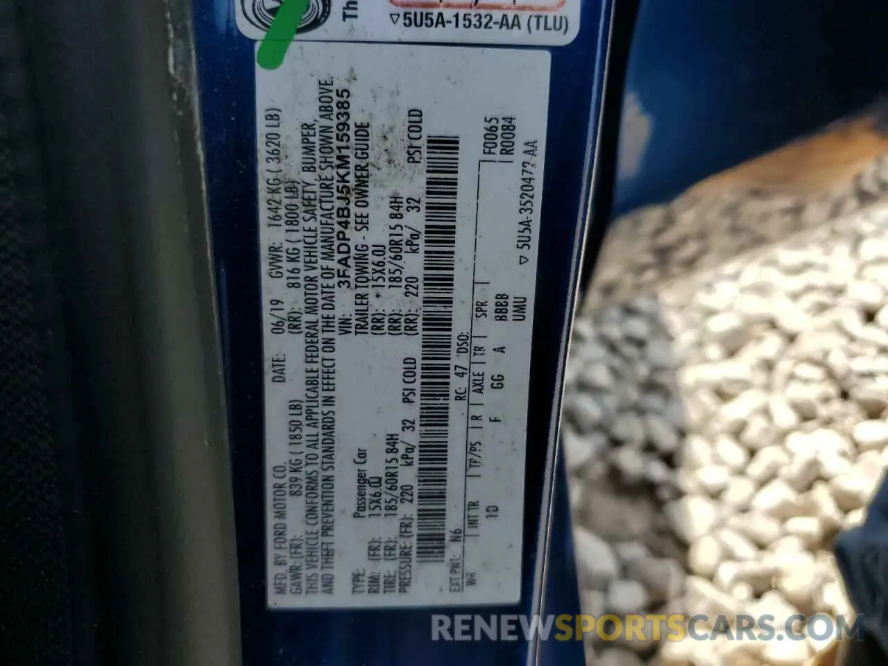 12 fotografías del automóvil dañado 3FADP4BJ5KM159385 FORD FIESTA 2019