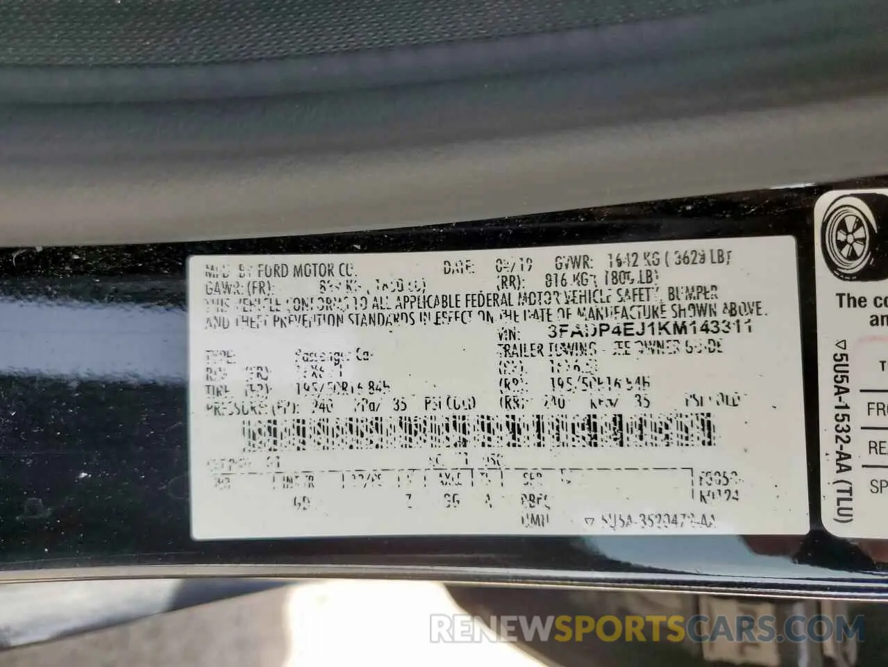 13 fotografías del automóvil dañado 3FADP4EJ1KM143311 FORD FIESTA 2019