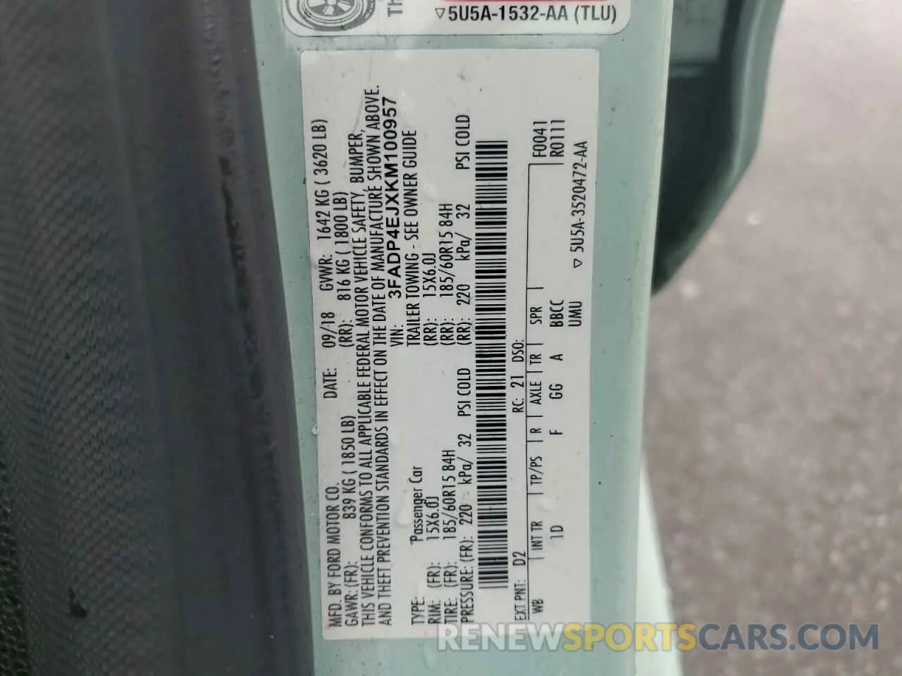 12 fotografías del automóvil dañado 3FADP4EJXKM100957 FORD FIESTA 2019