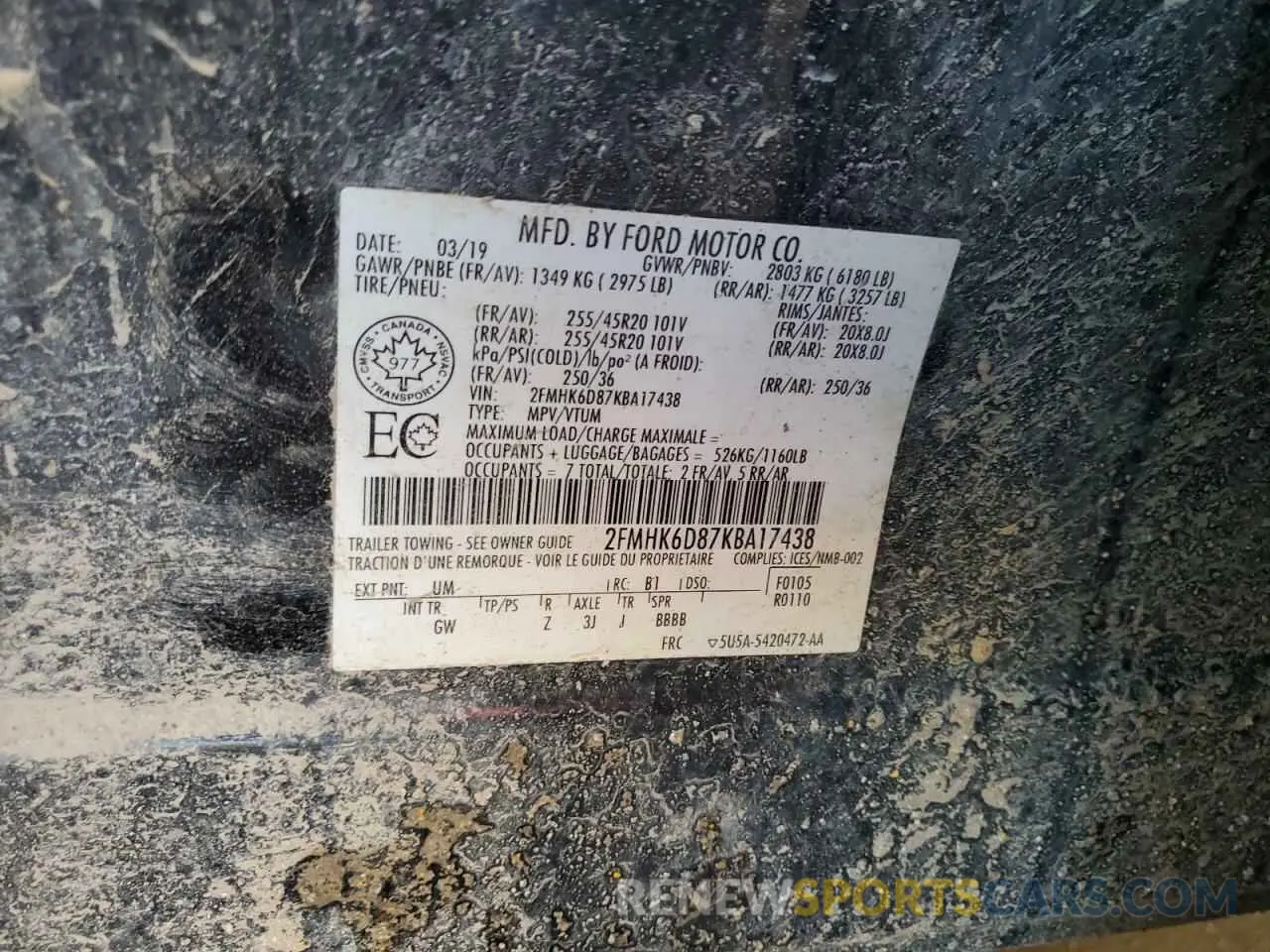13 fotografías del automóvil dañado 2FMHK6D87KBA17438 FORD FLEX 2019