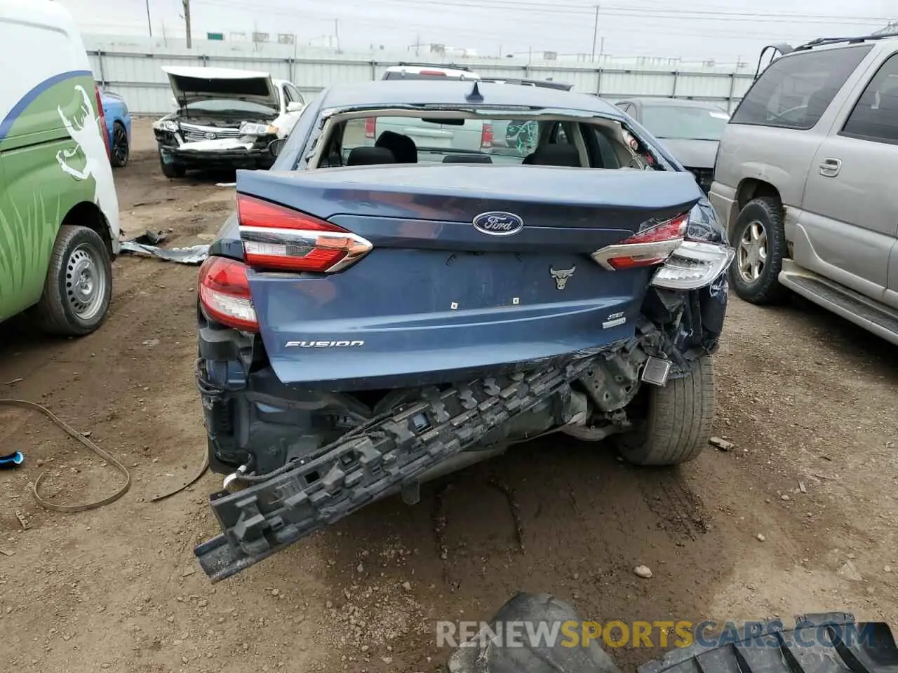 6 fotografías del automóvil dañado 3FA6P0HD0KR247797 FORD FUSION 2019