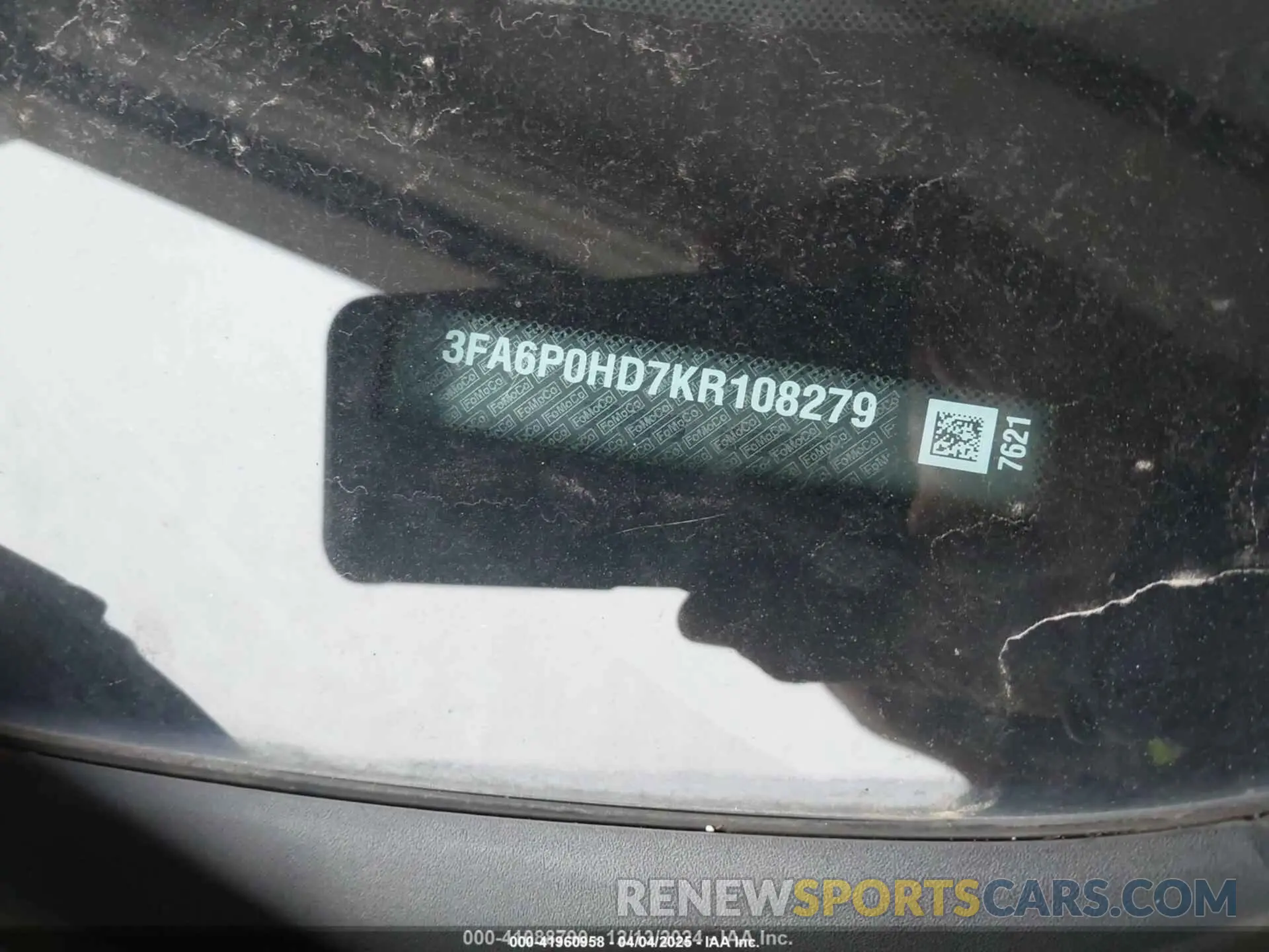 9 fotografías del automóvil dañado 3FA6P0HD7KR108279 FORD FUSION 2019