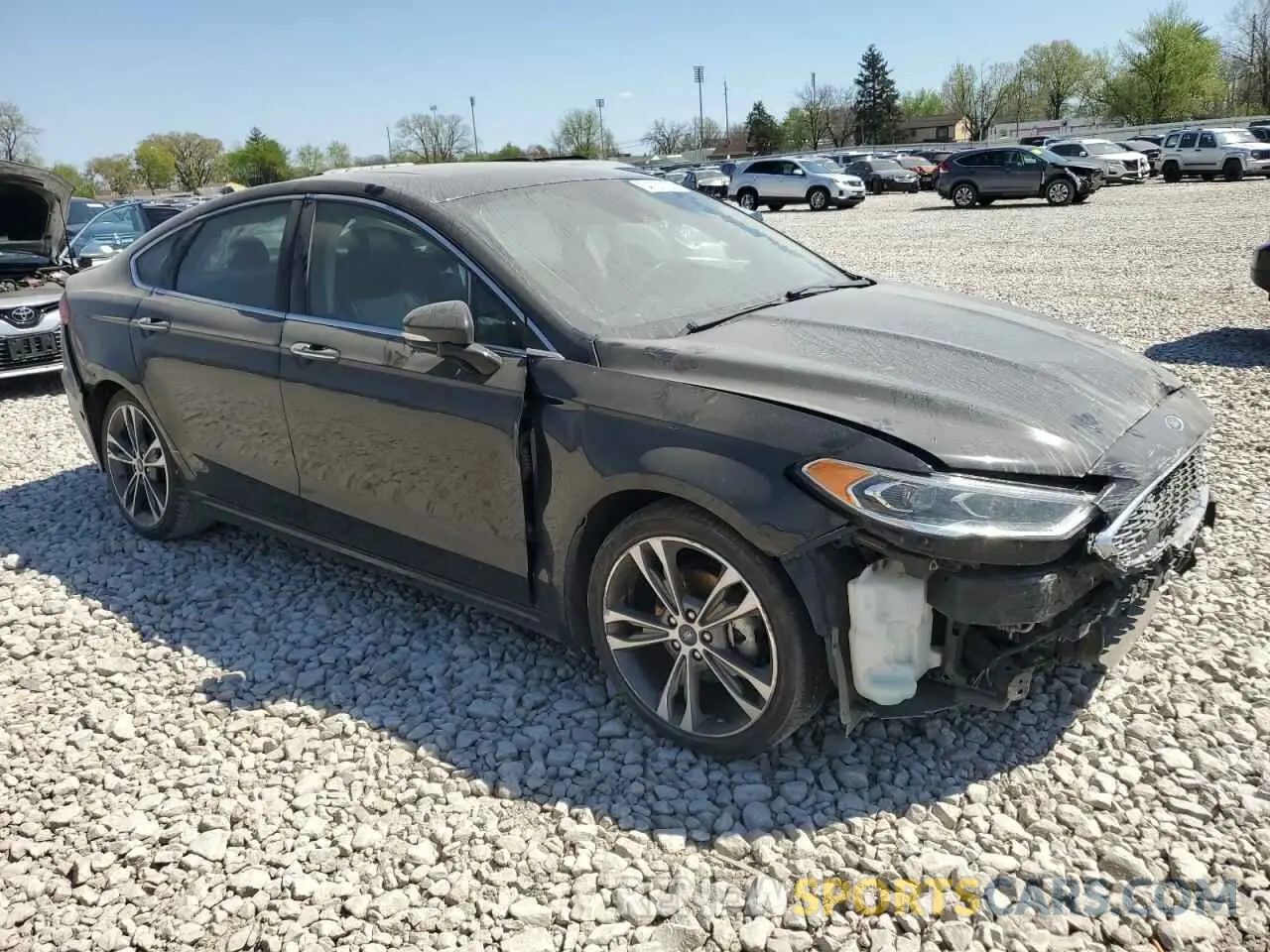 4 fotografías del automóvil dañado 3FA6P0K97KR121781 FORD FUSION 2019