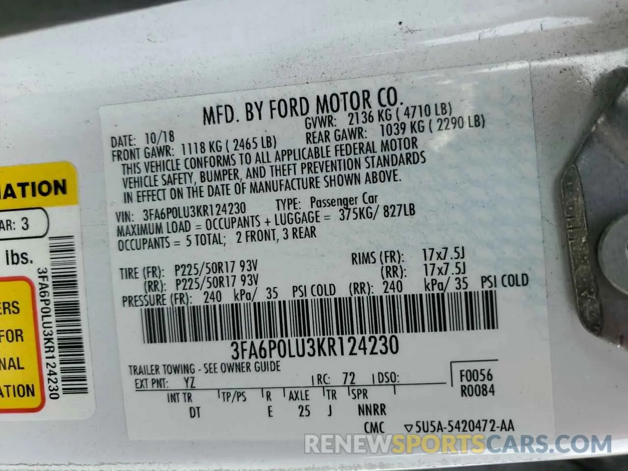 13 fotografías del automóvil dañado 3FA6P0LU3KR124230 FORD FUSION 2019