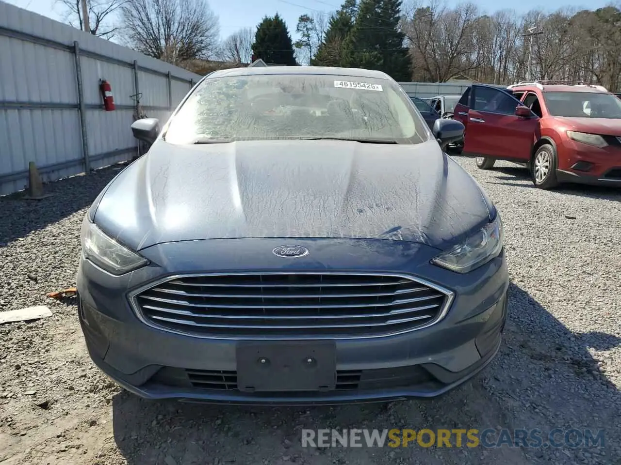 5 fotografías del automóvil dañado 3FA6P0T90KR260360 FORD FUSION 2019