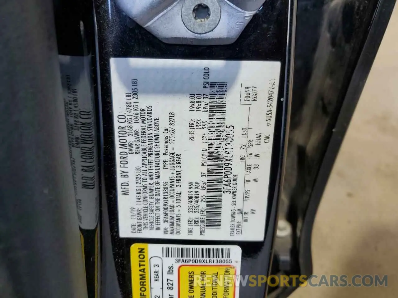 12 fotografías del automóvil dañado 3FA6P0D9XLR138055 FORD FUSION 2020