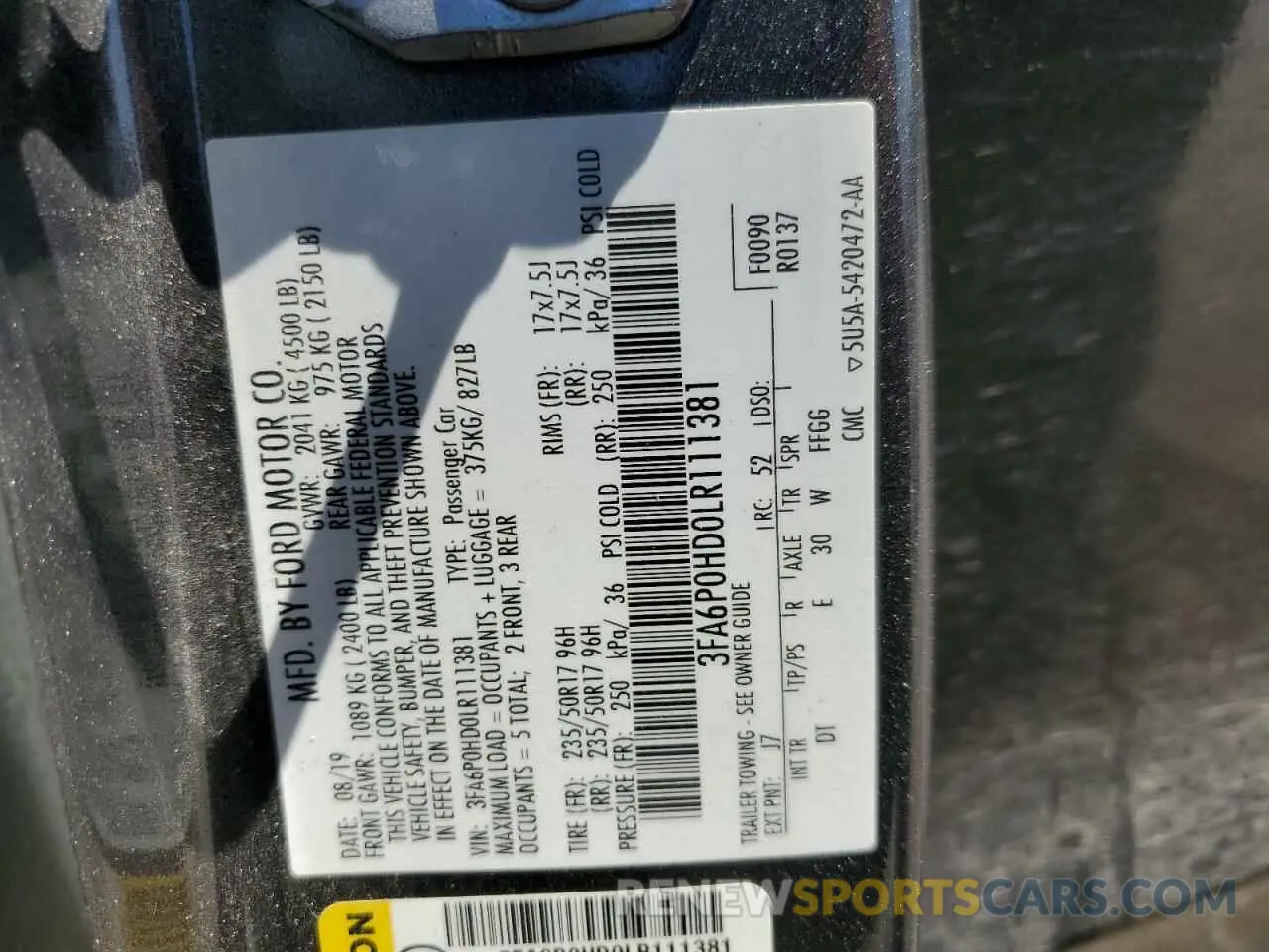 14 fotografías del automóvil dañado 3FA6P0HD0LR111381 FORD FUSION 2020