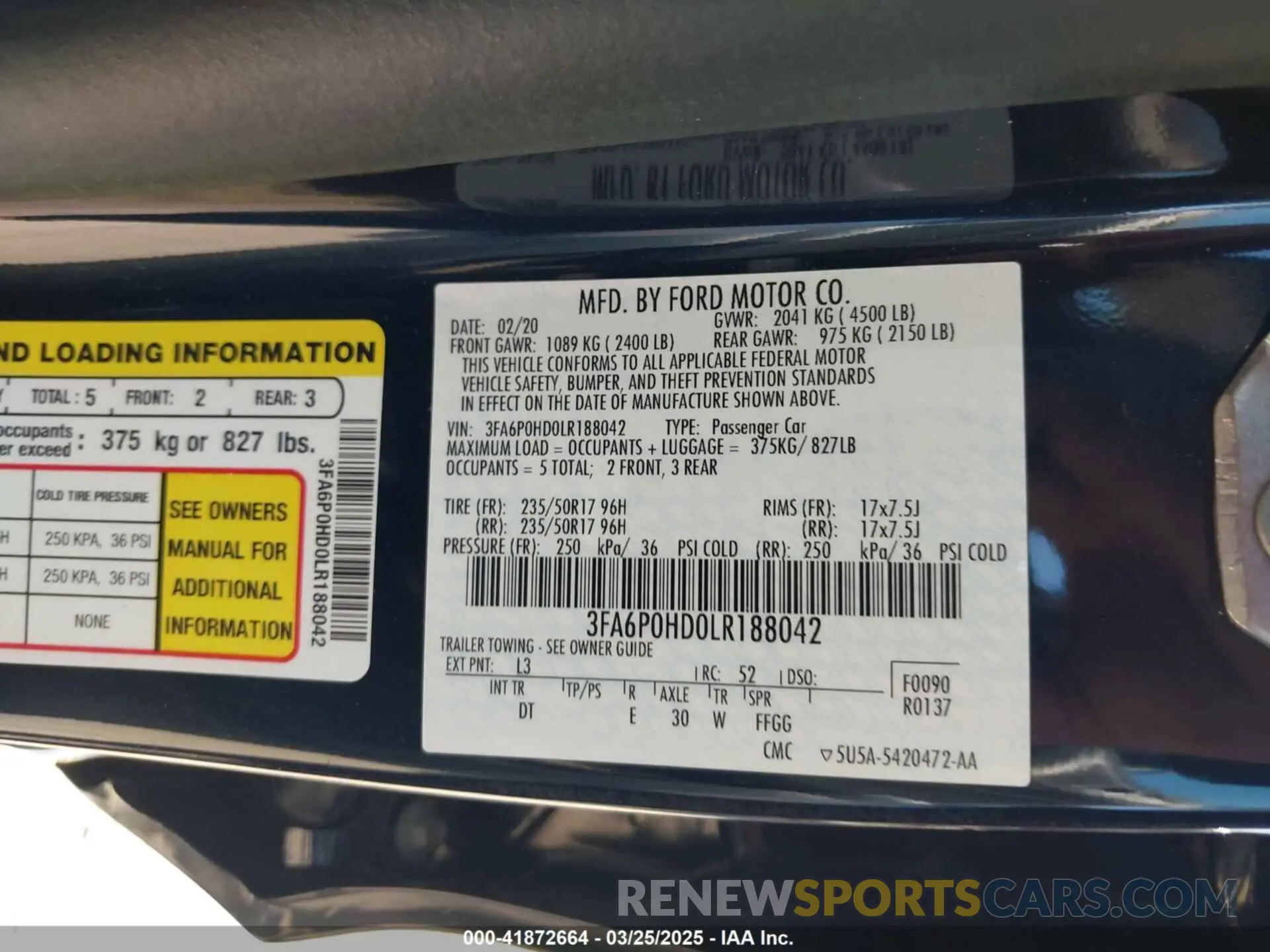 9 fotografías del automóvil dañado 3FA6P0HD0LR188042 FORD FUSION 2020