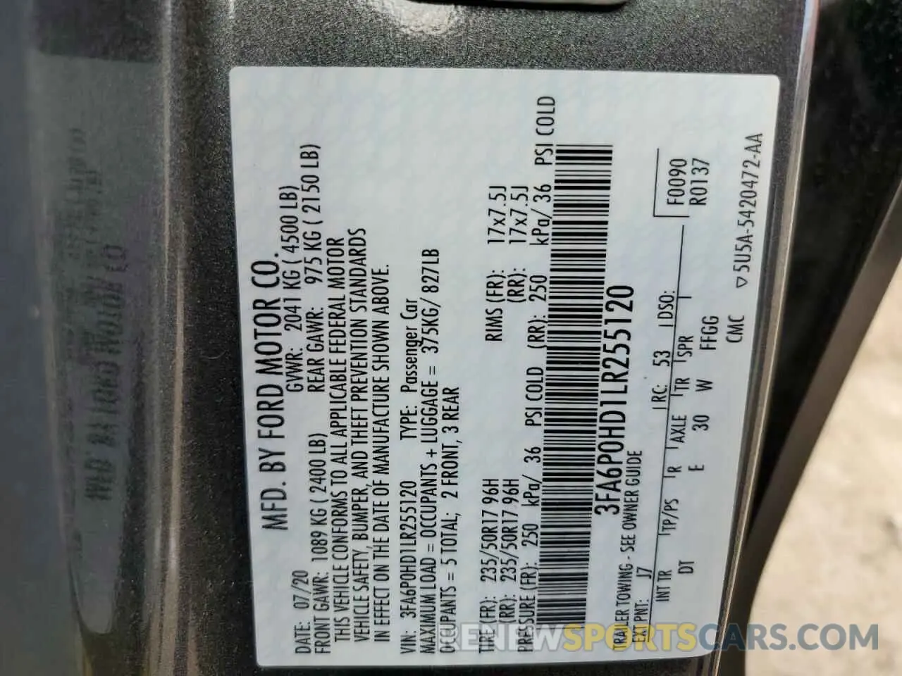 14 fotografías del automóvil dañado 3FA6P0HD1LR255120 FORD FUSION 2020