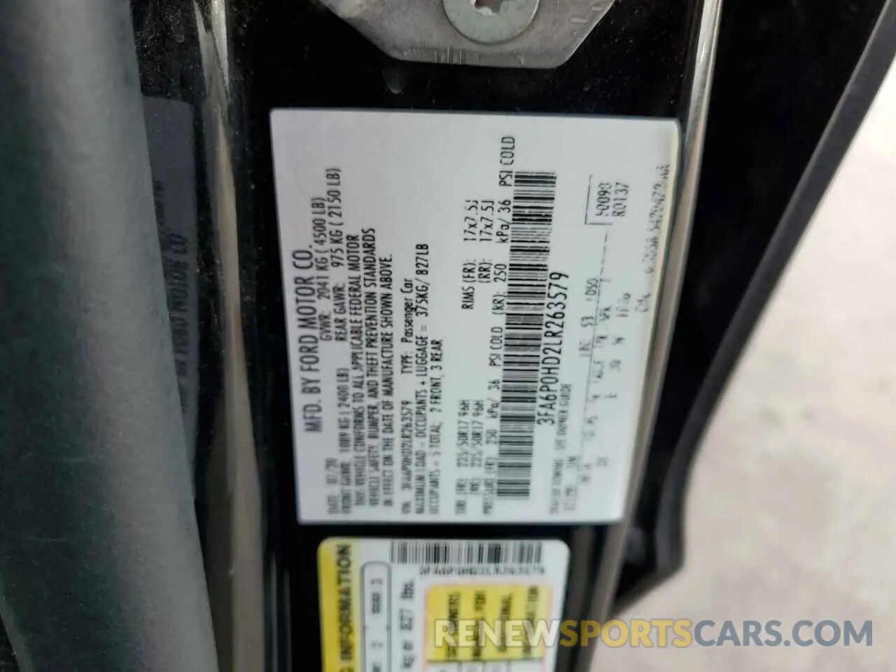 12 fotografías del automóvil dañado 3FA6P0HD2LR263579 FORD FUSION 2020