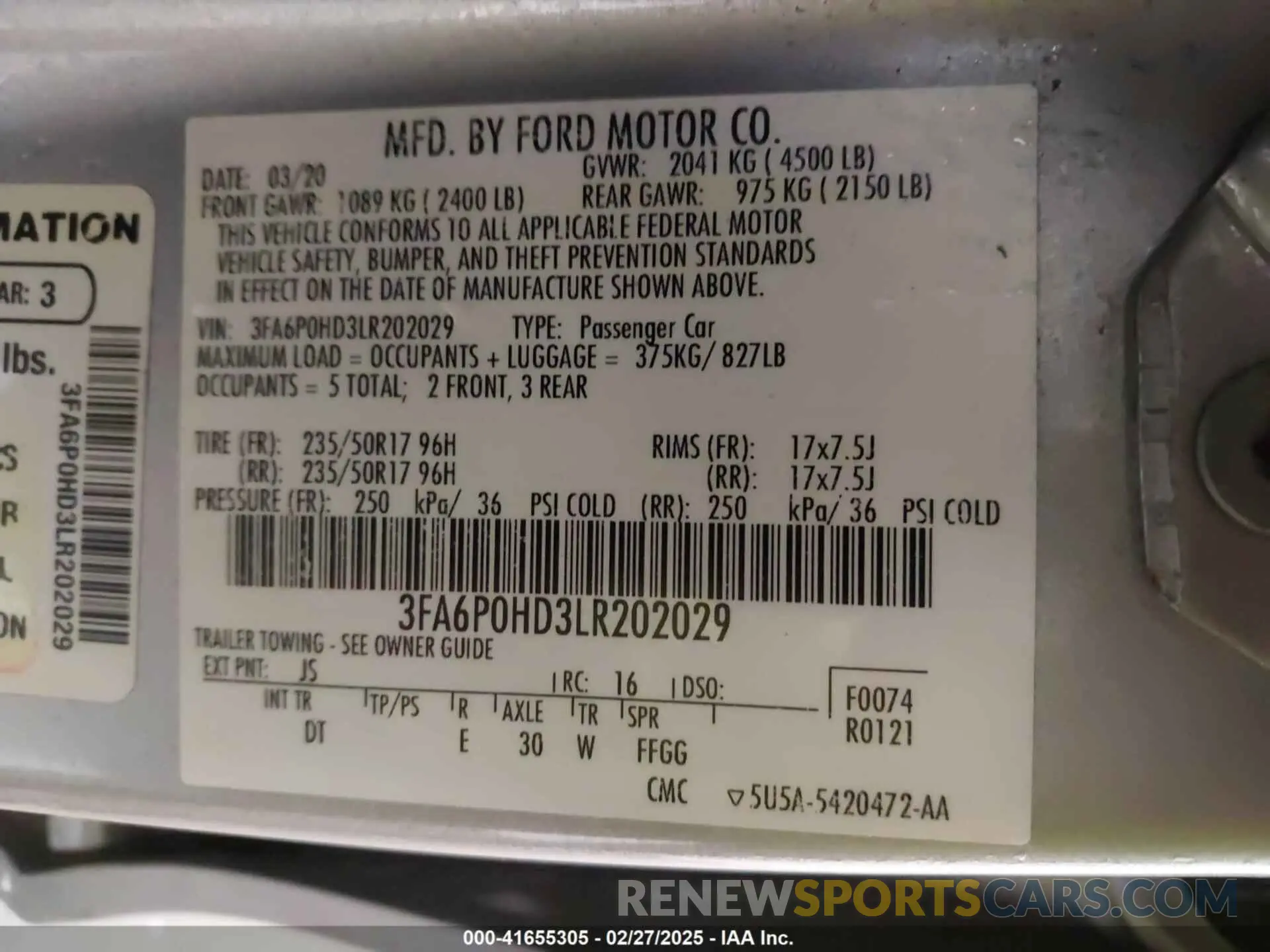 9 fotografías del automóvil dañado 3FA6P0HD3LR202029 FORD FUSION 2020