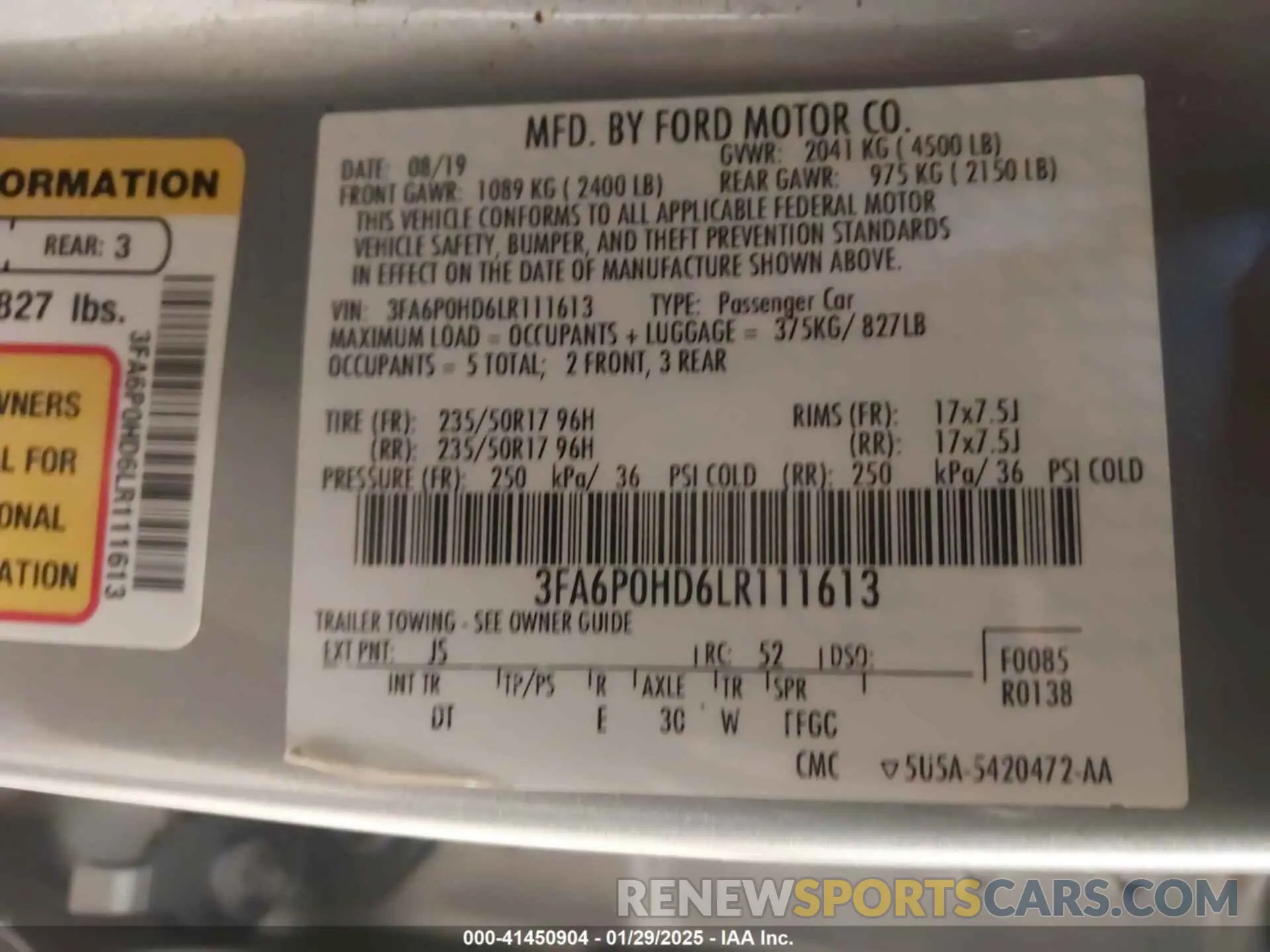 9 fotografías del automóvil dañado 3FA6P0HD6LR111613 FORD FUSION 2020