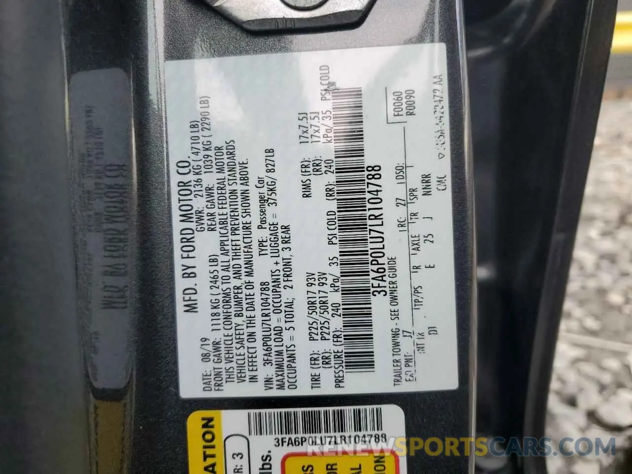 12 fotografías del automóvil dañado 3FA6P0LU7LR104788 FORD FUSION 2020