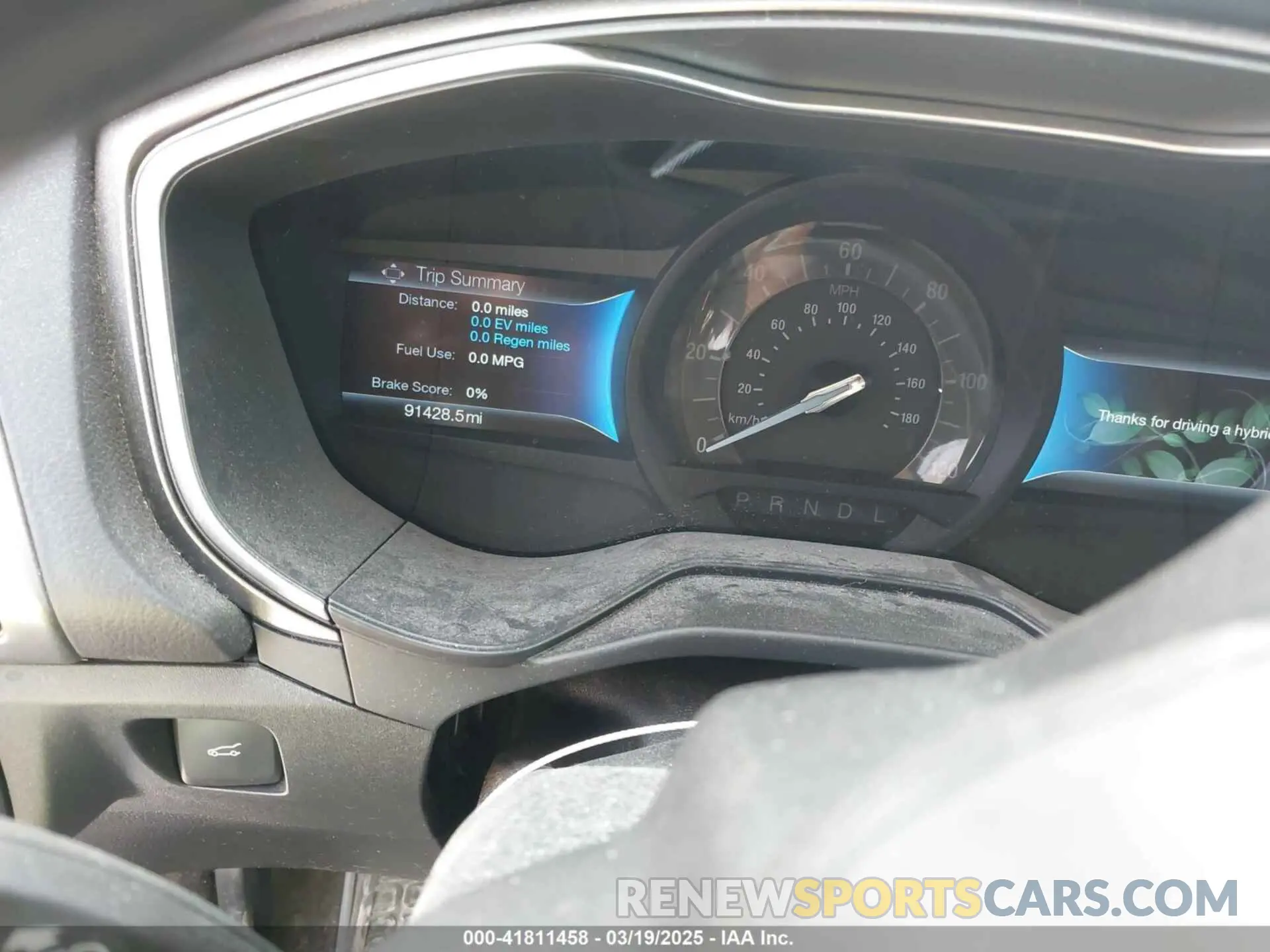 7 fotografías del automóvil dañado 3FA6P0LU0KR164670 FORD FUSION HYBRID 2019