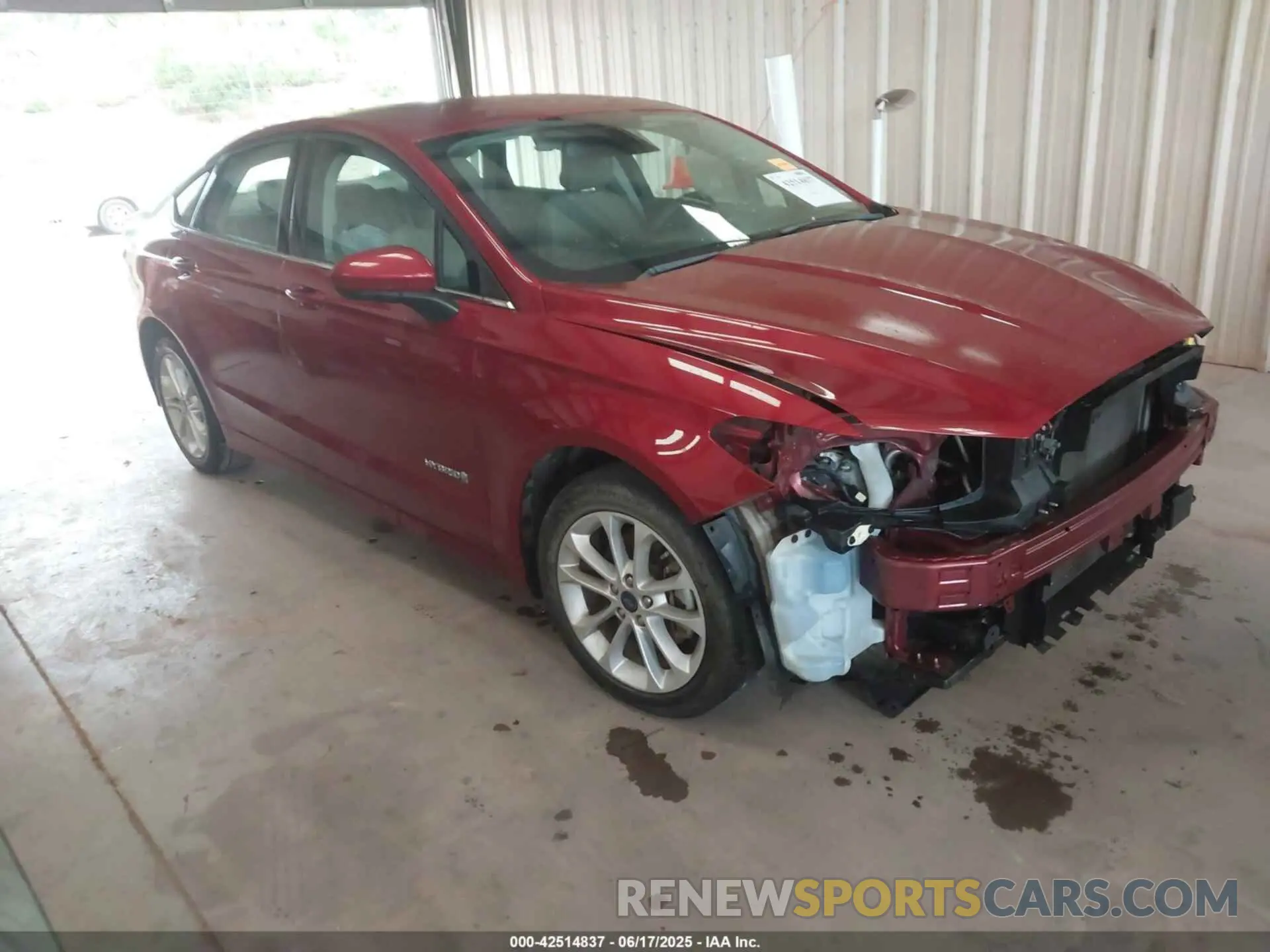 1 fotografías del automóvil dañado 3FA6P0LU3KR263354 FORD FUSION HYBRID 2019