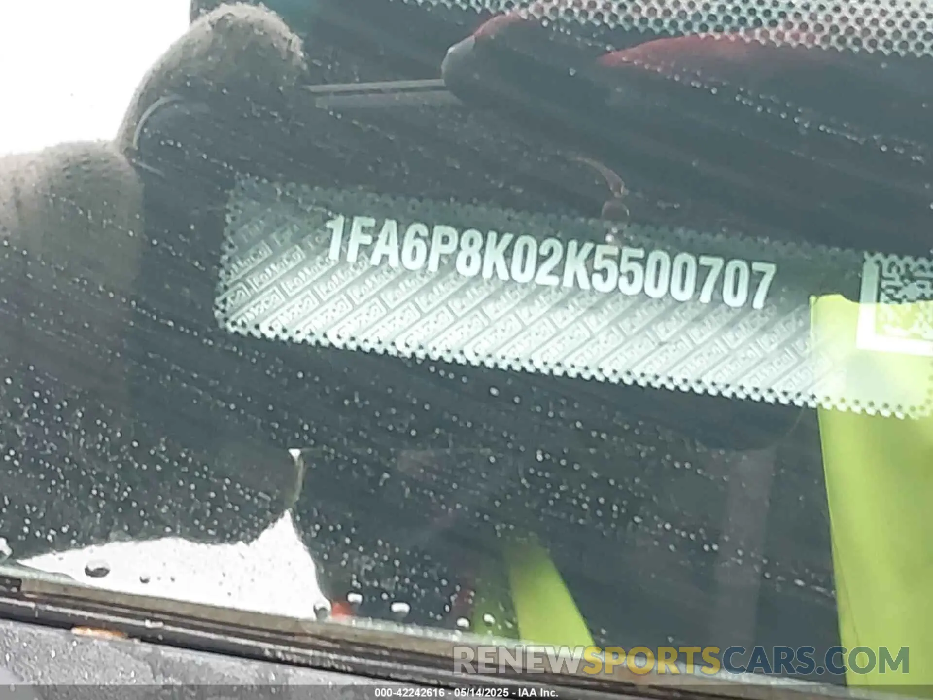 17 fotografías del automóvil dañado 1FA6P8K02K5500707 FORD MUSTANG 2019
