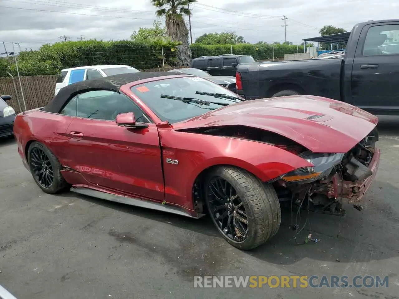 4 fotografías del automóvil dañado 1FATP8FF4K5193350 FORD MUSTANG 2019