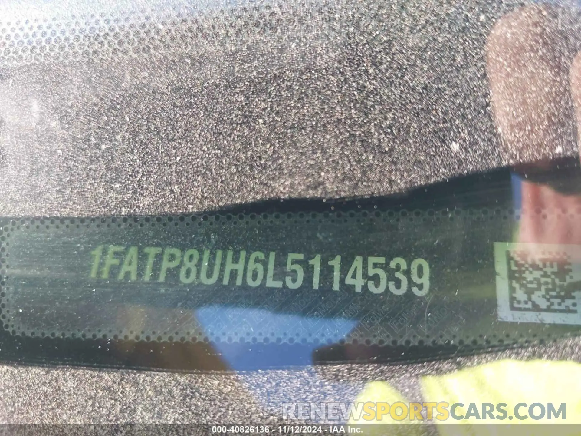 9 fotografías del automóvil dañado 1FATP8UH6L5114539 FORD MUSTANG 2020