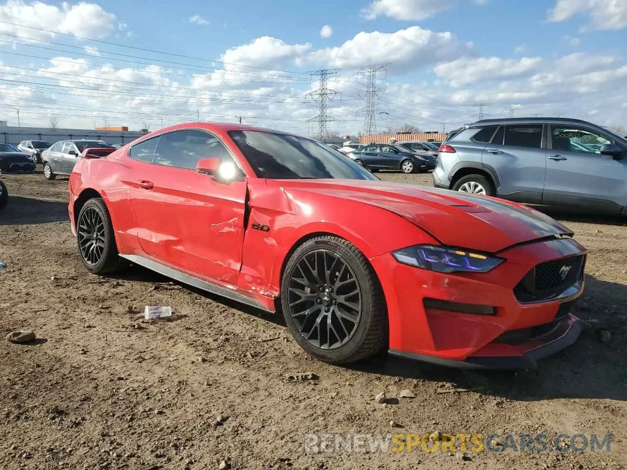 4 fotografías del automóvil dañado 1FA6P8CF1M5128847 FORD MUSTANG 2021