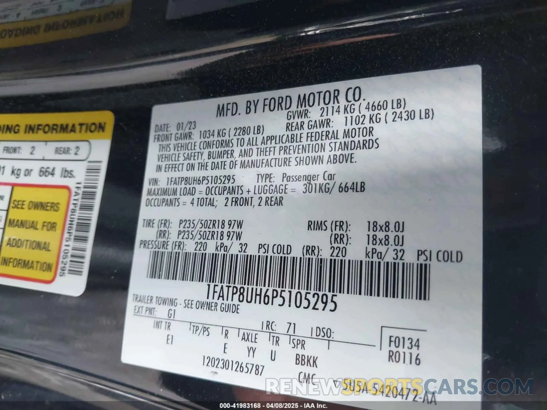 9 fotografías del automóvil dañado 1FATP8UH6P5105295 FORD MUSTANG 2023