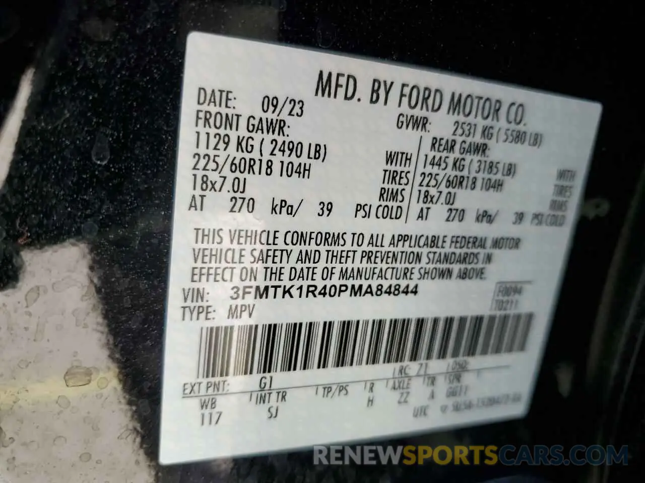 14 fotografías del automóvil dañado 3FMTK1R40PMA84844 FORD MUSTANG 2023