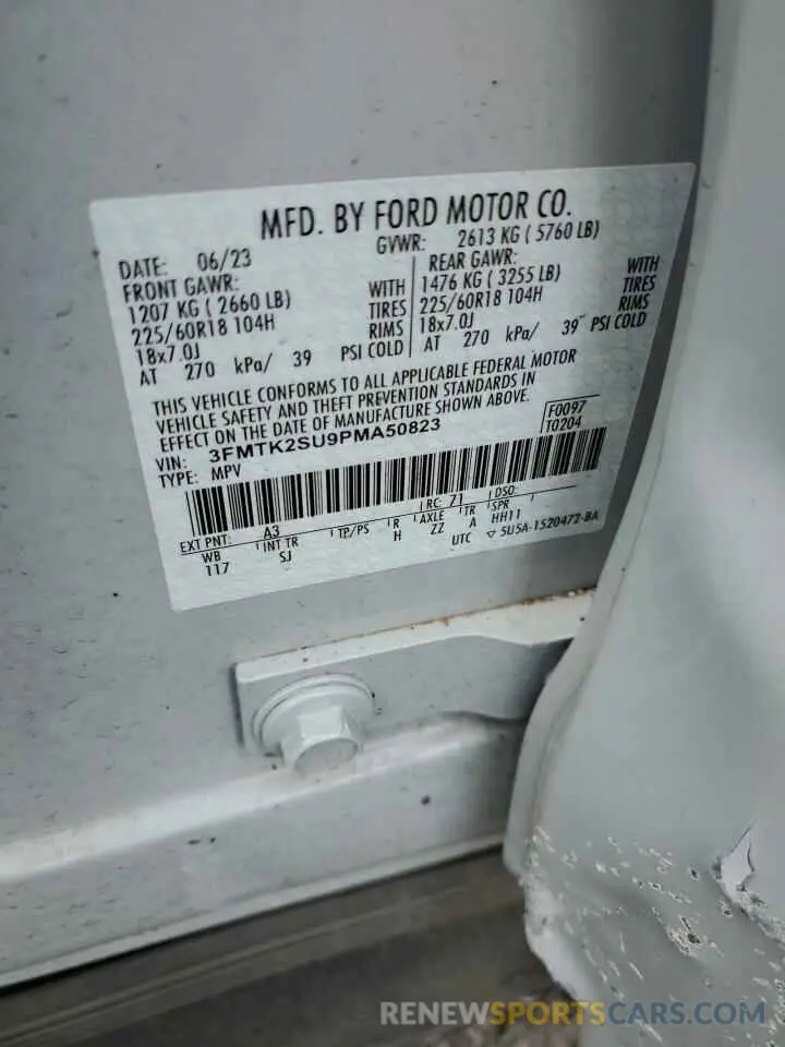 12 fotografías del automóvil dañado 3FMTK2SU9PMA50823 FORD MUSTANG 2023