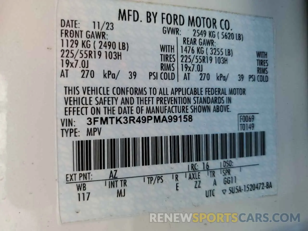 15 fotografías del automóvil dañado 3FMTK3R49PMA99158 FORD MUSTANG 2023