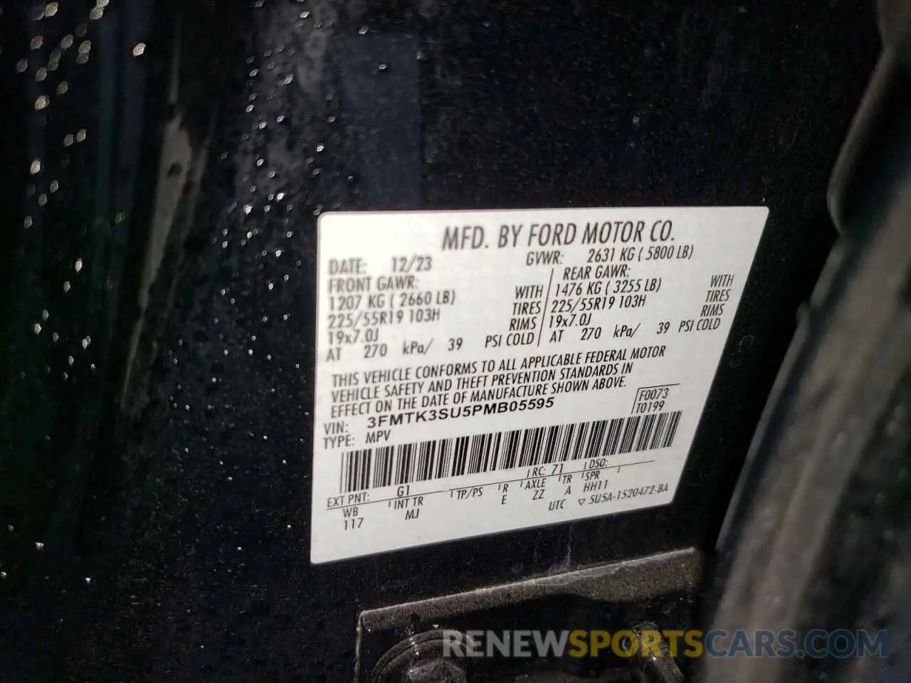14 fotografías del automóvil dañado 3FMTK3SU5PMB05595 FORD MUSTANG 2023