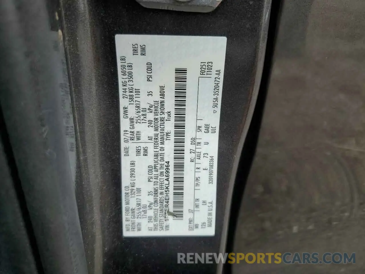 12 fotografías del automóvil dañado 1FTER4EH5KLA69964 FORD RANGER 2019