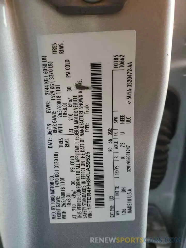 14 fotografías del automóvil dañado 1FTER4FH8KLA59525 FORD RANGER 2019