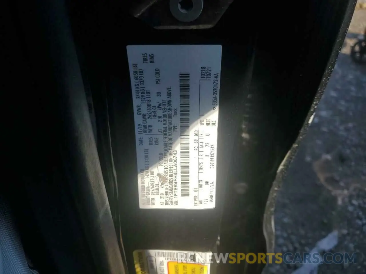 14 fotografías del automóvil dañado 1FTER4FH4LLA06743 FORD RANGER 2020